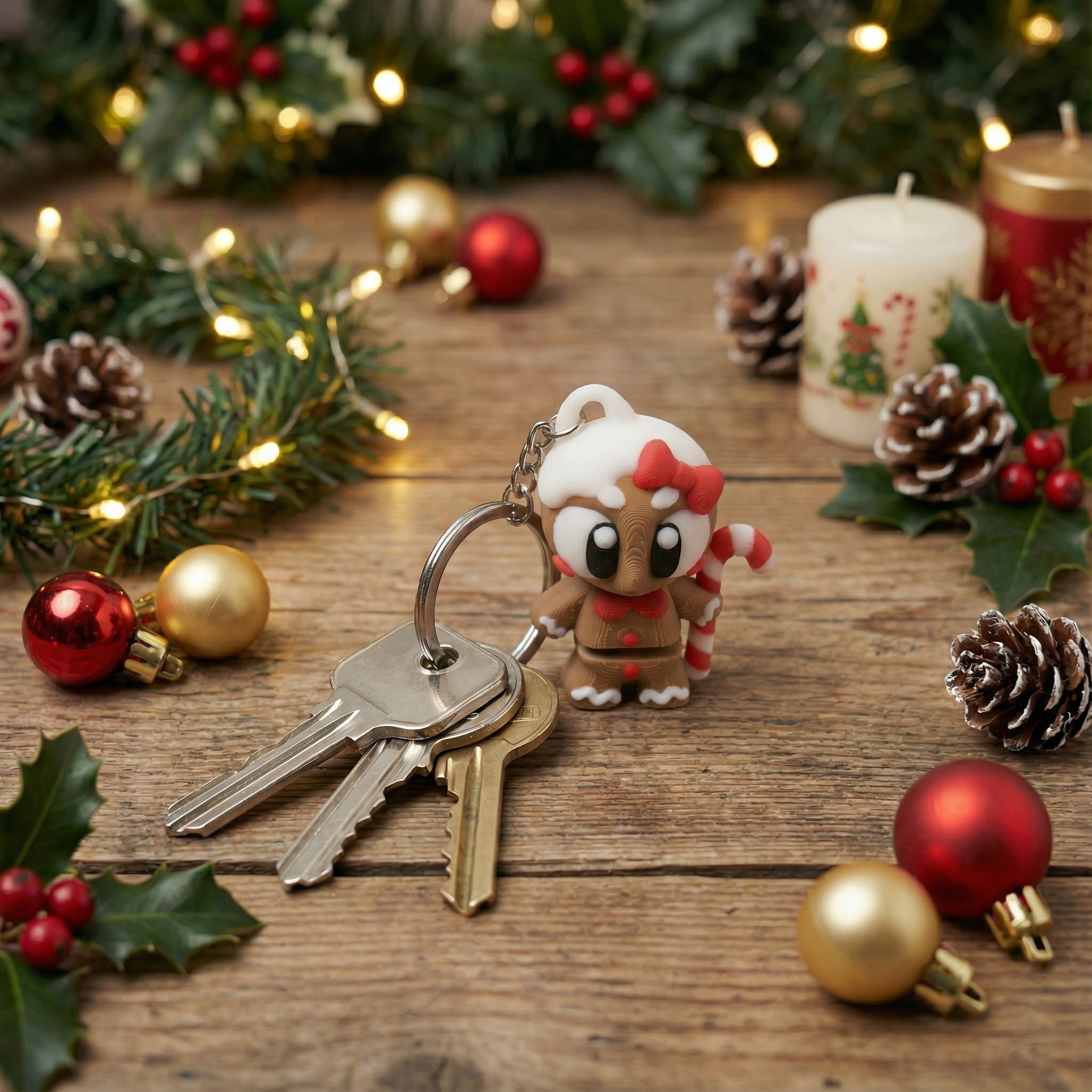 Μπρελόκ Μπισκοτούλα με Ζαχαρωτό Μπαστουνάκι – mini – εικόνα 2