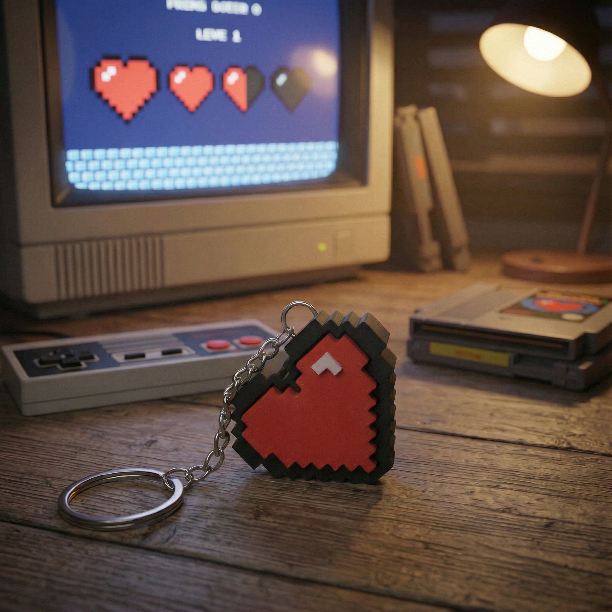 Fidget Clicker Μπρελόκ Pixel Καρδιά – mini – εικόνα 2